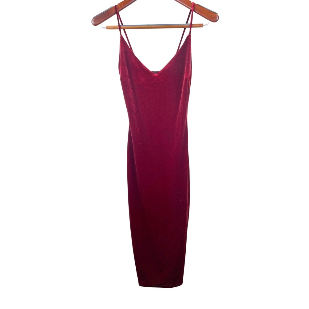Womens Dress Sz S Slip Fairy Midi Whimsigoth Velvet Stretchy Vamp Party Bodycon